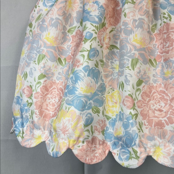 Tahari Pastel floral cap sleeve scallop hem formal dress size 2T - Picture 5 of 15